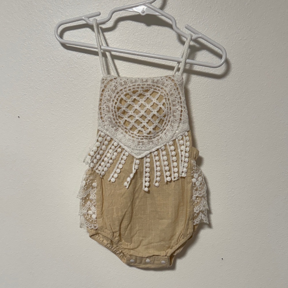 White Lace Baby Romper